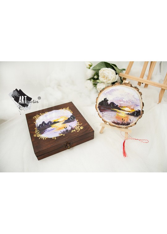 Cutie din lemn pictata manual - Peisaj02