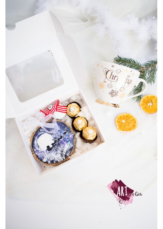 Set CADOU de Craciun - MINI PACK - decoratiune brad si bomboane de ciocolata 