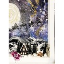 Christmas decoration, hand-painted picture with mini figurines - Galaxy Christmas