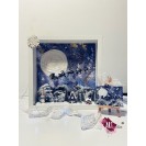 Christmas decoration, hand-painted picture with mini figurines - Galaxy Christmas
