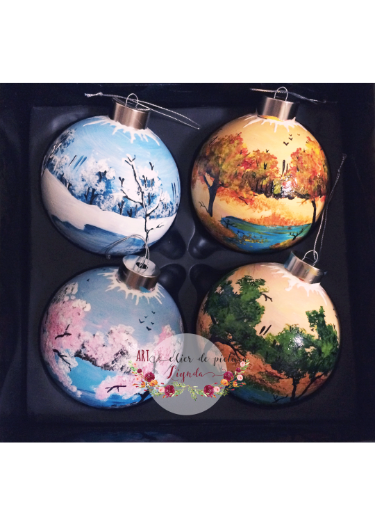 Hand painted glass globes