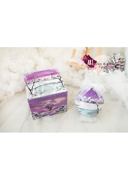 Set Craciun "Violet Christmas" 1X12cm