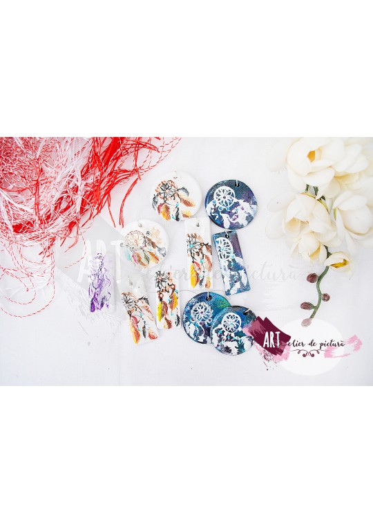Martisoare pictate manual, minicolectia Dreamcatcher