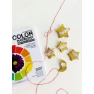 Handmade Clay Trinkets Colored Stars with Golden Foil - Color Hamony - Golden