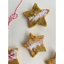 Handmade Clay Trinkets Colored Stars with Golden Foil - Color Hamony - Golden