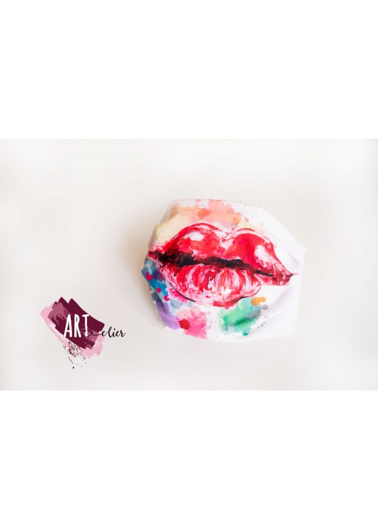 Masca textila imprimata cu buze