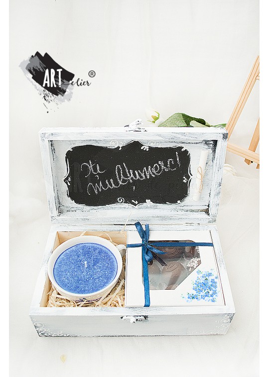 Cutia - cadou, Gift box, din lemn "Iti multumesc" - Nu ma uita