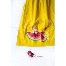 Children's dress, summer, made of recycled cotton, hand-painted - Watermelon
