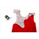 Christmas Gift Handpainted Red Sundress with Reindeer Plush Toy with Christmas Song 