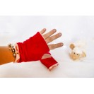 Handmade Fingers Free Gloves, made from Boiled Wool, Old Pink Colour