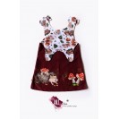 Sarafan-rochita pentru copii, pictat manual, visiniu cu arici - INDISPONIBIL MOMENTAN