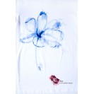 Tricou dama pictat manual Floare Alba - acuarela