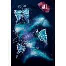 Tricou pictat manual Cosmic Butterflies