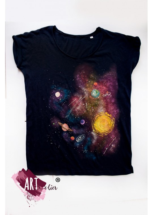 Tricou pictat manual Galaxy Vibe