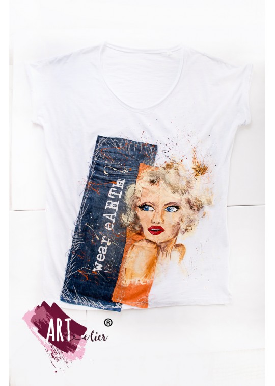 Tricou UPcycled ARTistic Marilyn Monroe