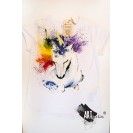 Handpainted T-shirt Rainbow Unicorn