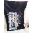 Handpainted T-shirt UPcycled ARTistic Glimpse of a Beauty