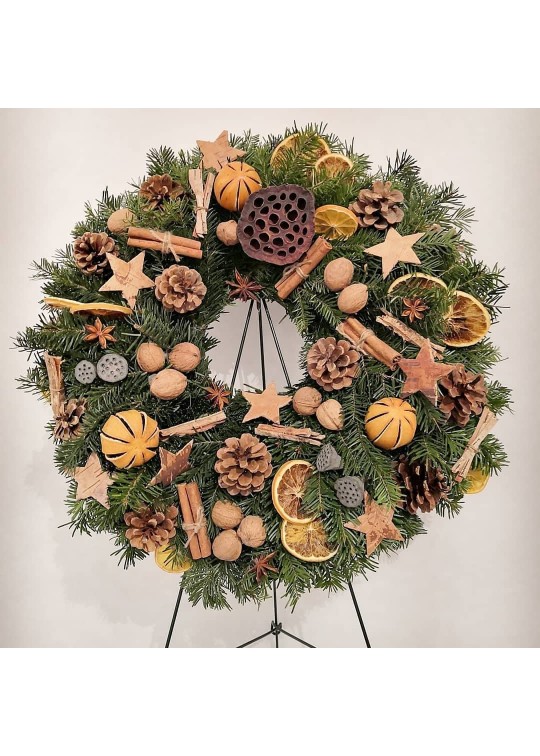 Decoratiuni Craciun Coronita de Craciun din brad natural "Naturala"