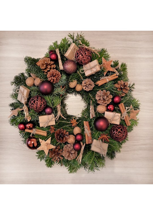 Decoratiuni Craciun Coronita de Craciun din brad natural "Ramuri verzi"