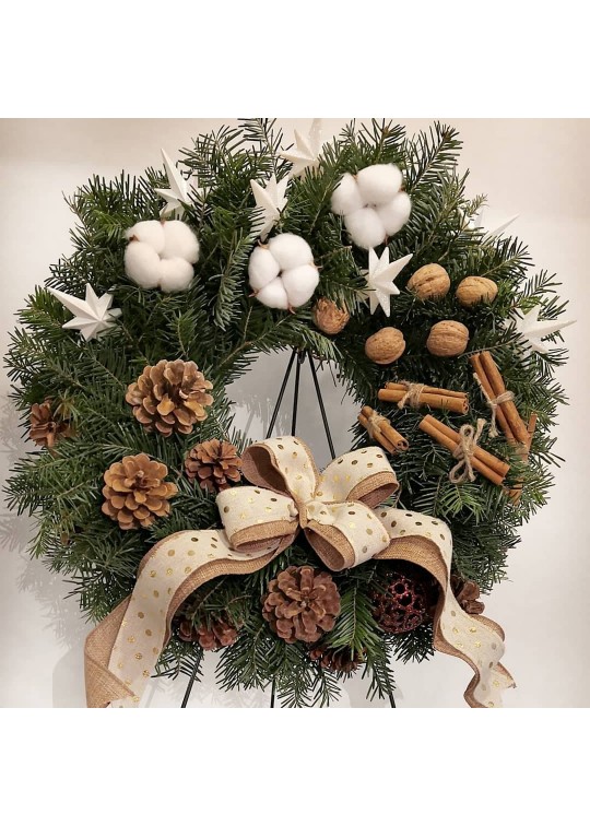 Decoratiuni Craciun Coronita de Craciun din brad natural "Voie buna"