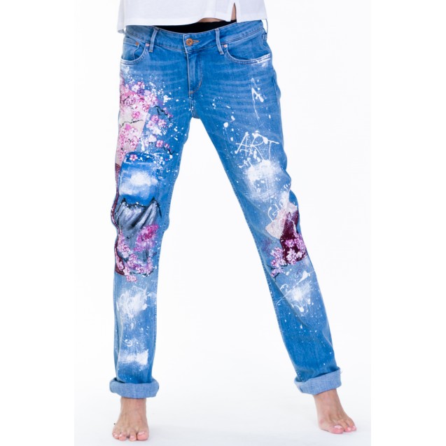 UPcycled ARTistic Jeans Cherry Blossom
