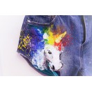 UPcycled ARTistic Jeans Rainbow Unicorn