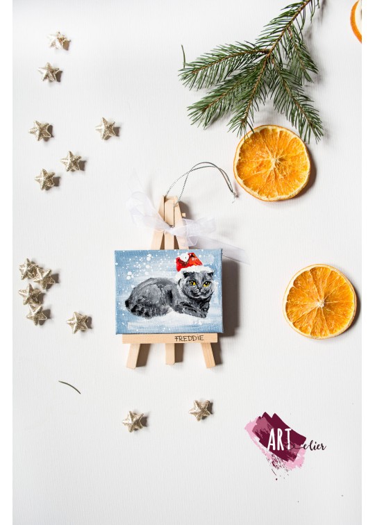 Decoratiune de Craciun, minisevalet, pictat manual - Animalutul tau pictat
