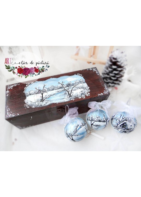 Set Craciun "Blue Cristmas" 3X8cm Set Craciun "Blue Cristmas" 3X8cm