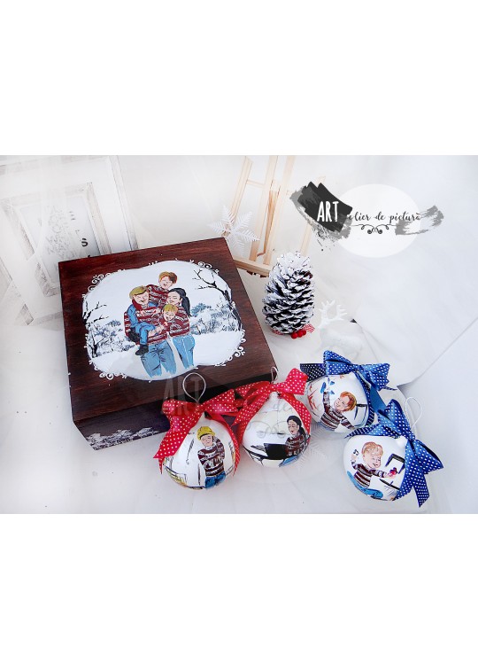 Set Craciun Family 4X10cm